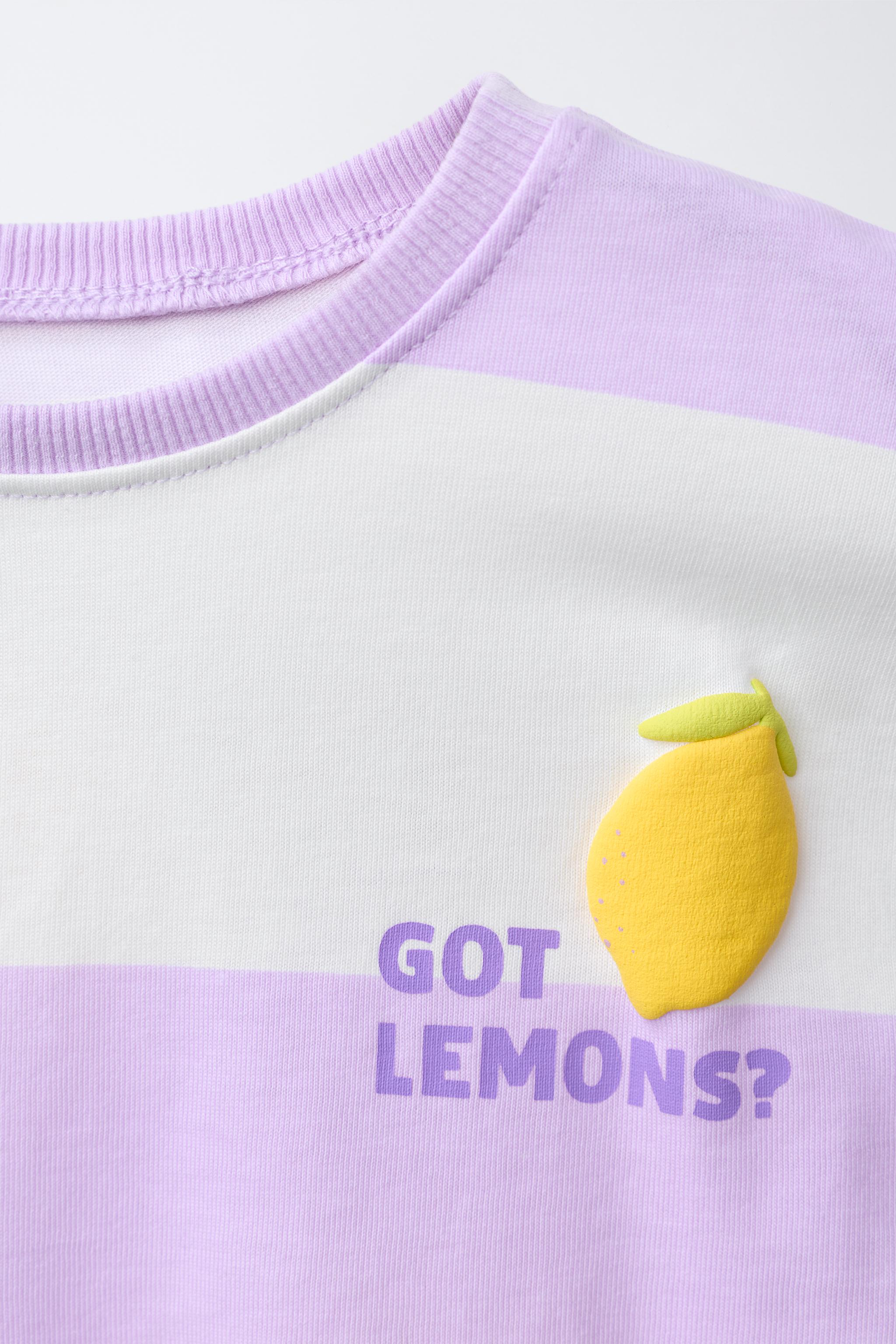 RAISED FRUIT STRIPE T-SHIRT